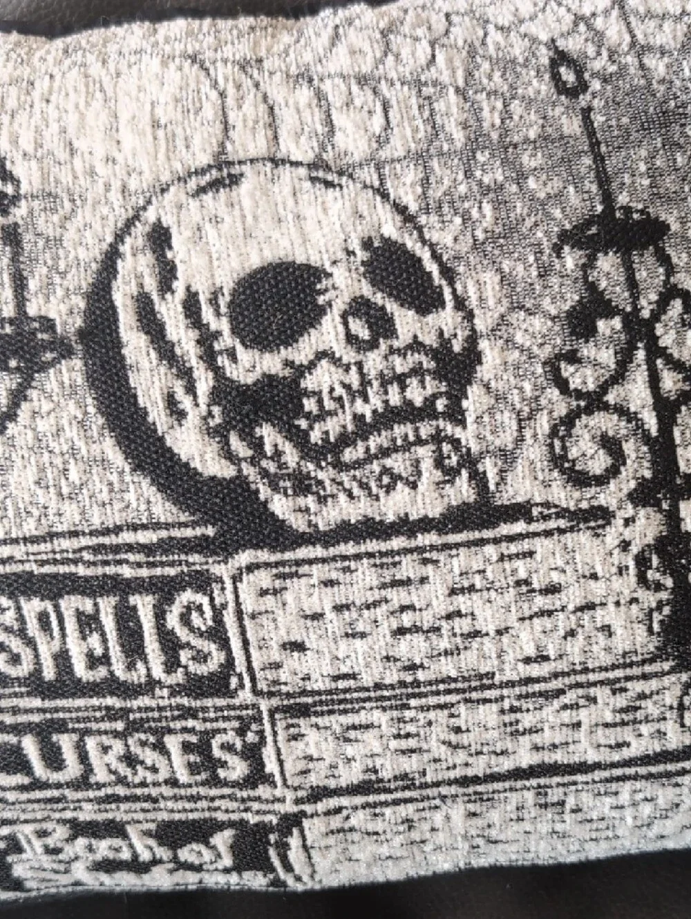 Spells & Curses Black and Cream Decorative Pillow - Home Accents